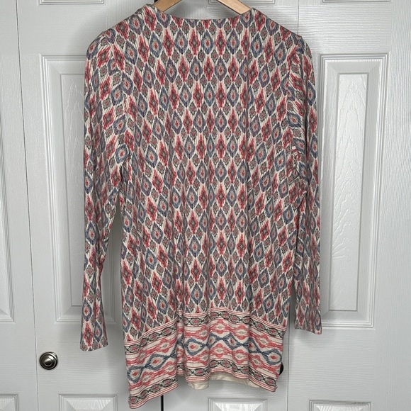 J. Jill Luxe Supreme Forward Seam Tunic Ladies M 20" P2P Geometric Top EUC - Picture 8 of 11